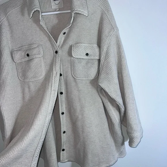 Aerie LumberJane Waffle Shirt cream medium - Picture 7 of 13